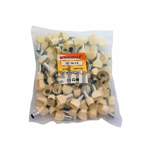 Наконечник штыревой втулочный изолированный F-14 мм 2х16 мм² (НШВи(2) 16-14/НГи2 16-14) слоновая кость REXANT