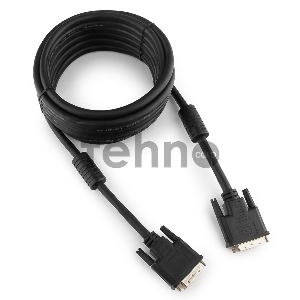 Кабель DVI-D dual link Gembird/Cablexpert CC-DVI2-BK-15, 25M/25M, 4.5м, черный, экран, феррит.кольца, пакет