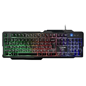 Клавиатура Qumo Cobra K30, проводная, 104 клавиши, подсветка радужная, плетеный кабель