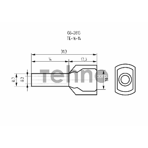 Наконечник штыревой втулочный изолированный F-14 мм 2х16 мм² (НШВи(2) 16-14/НГи2 16-14) слоновая кость REXANT