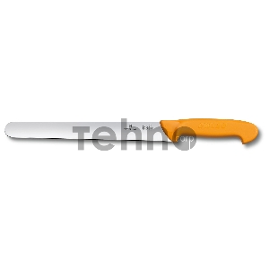 Нож кухонный Victorinox Swibo (5.8441.30) стальной универсальный для мяса лезв.300мм прямая заточка желтый Нож кухонный Victorinox Swibo (5.8441.30) стальной универсальный для мяса лезв.300мм прямая заточка желтый