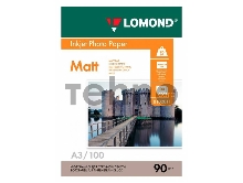Фотобумага LOMOND Односторонняя Матовая, 90г/м2,A3 (29,7X42)/100л. для струйной печати