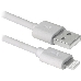 Кабель Defender USB кабель ACH01-03BH белый, USB(AM)-Lightning, 1м (87479), фото 2