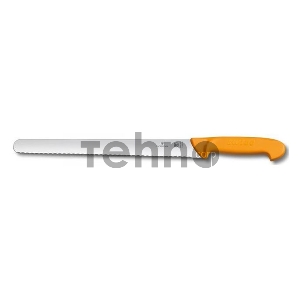 Нож кухонный Victorinox Swibo (5.8443.35) стальной универсальный лезв.350мм серрейт. заточка желтый