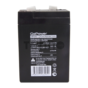 Аккумулятор свинцово-кислотный GoPower LA-660 6V 6Ah (1/20) Аккумулятор свинцово-кислотный GoPower LA-660 6V 6Ah (1/20)