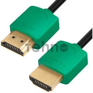 Greenconnect Кабель SLIM 0.5m HDMI 2.0, зеленые коннекторы Slim, OD3.8mm, HDR 4:2:2, Ultra HD, 4K 60 fps 60Hz, 3D, AUDIO, 18.0 Гбит/с, 32/32 AWG, GCR-51579 Greenconnect Кабель SLIM 0.5m HDMI 2.0, зеленые коннекторы Slim, OD3.8mm, HDR 4:2:2, Ultra HD, 4K 6