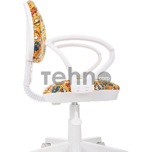 Кресло детское Бюрократ KD-3/WH/ARM оранжевый бэнг крестов. пластик пластик белый