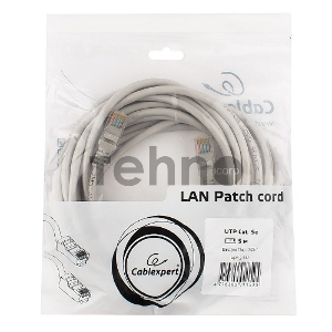 Патч-корд UTP Gembird/Cablexpert PP12-5M кат.5e, 5м, литой, многожильный