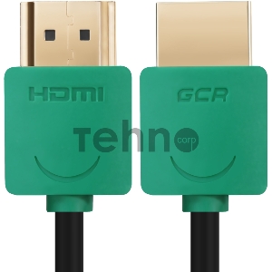 Greenconnect Кабель SLIM 0.5m HDMI 2.0, зеленые коннекторы Slim, OD3.8mm, HDR 4:2:2, Ultra HD, 4K 60 fps 60Hz, 3D, AUDIO, 18.0 Гбит/с, 32/32 AWG, GCR-51579 Greenconnect Кабель SLIM 0.5m HDMI 2.0, зеленые коннекторы Slim, OD3.8mm, HDR 4:2:2, Ultra HD, 4K 6
