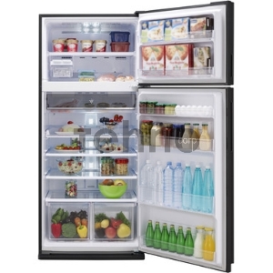 Холодильник Sharp  185 см. No Frost. A+ Черное стекло