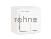 Электроустановочные изделия Legrand Legrand 782301 Переключатель двухклавишный IP44 (Белый)