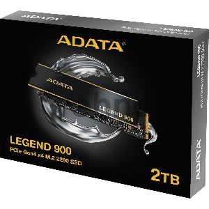 Твердотельный накопитель ADATA SSD LEGEND 900, 2048GB, M.2(22x80mm), NVMe 1.4, PCIe 4.0 x4, 3D NAND, R/W 7000/5400MB/s, IOPs н.д./н.д., TBW 260, DWPD 0.06, with Heat Sink (5 лет)