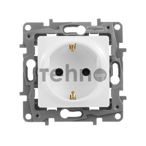 Розетка ETIKA 2К+З на винтах, бел. ETIKA Розетка 2К+З на винтах, бел.