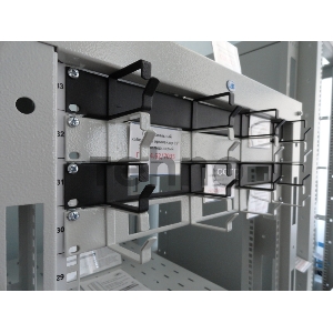 Кабельный органайзер с окнами 19 1U, 4 кольца, серый (ГКО-О-4.62)