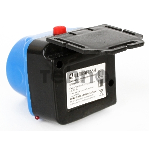 Фонарь налобный аккумуляторный LED5375 220В 0.4Вт LED 2 реж. пластик голуб. Ultraflash 14252