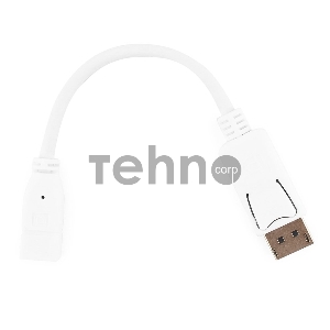 Переходник miniDisplayPort - DisplayPort, Cablexpert A-mDPF-DPM-001-W, 20F/20M, длина 16см, белый, пакет Переходник miniDisplayPort - DisplayPort, Cablexpert A-mDPF-DPM-001-W, 20F/20M, длина 16см, белый, пакет