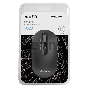 Мышь A4Tech Fstyler FG20 серый оптическая (2000dpi) беспроводная USB для ноутбука (4but)