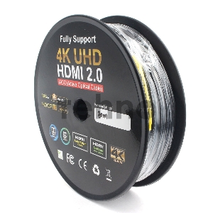Активный оптический кабель HDMI Cablexpert, 80м, v2.0, 19M/19M, AOC Premium Series, позол.разъемы, экран, коробка