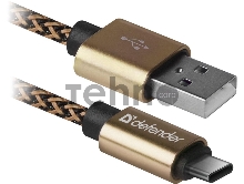 Кабель DEFENDER USB2.0 TO TYPE-C 1M GOLD USB09-03T 87812