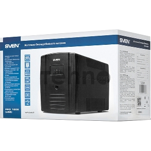 Источник бесперебойного питания SVEN Pro 1000 1000VA/720W USB, RJ-45 (3 EURO)