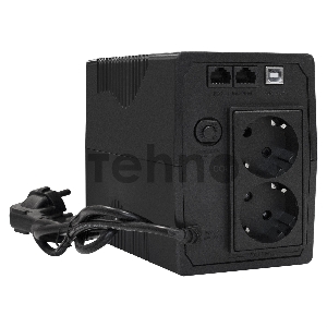 ИБП ExeGate EX292764RUS SpecialPro UNB-600.LED.AVR.2SH.RJ.USB <600VA/360W, LED, AVR, 2*Schuko, RJ45/11, USB, Black>