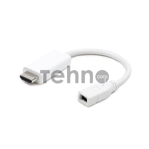 Переходник miniDisplayPort - HDMI, Cablexpert A-mDPF-HDMIM-001-W, 20F/19M, длина 10см, белый, пакет