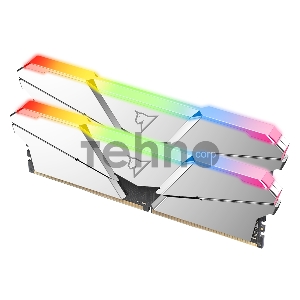 Модуль памяти DDR 5 DIMM 16Gb (8Gbx2), 4800Mhz, Netac NTSRD5P48DP-16S, RGB, CL40, Silver