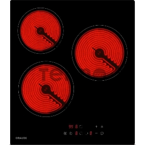 Встраиваемая электрическая панель Graude EK 45.0 S / 45 см, Электрическая,  стеклокерамика, 5.1 х 45 х 52 см, 9 ступеней нагрева, Функция таймера, Индикация нагрева, Индикация красного цвета,  Автоматическое отключение, защита от детей, сенсороное управле