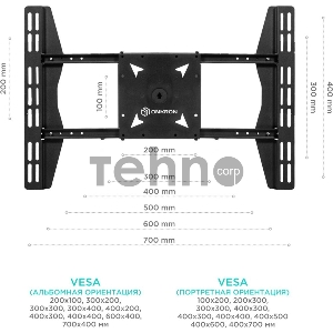 Потолочный кронштейн ONKRON CPRO2L-4 для 4 телевизоров 32”- 55 чёрный