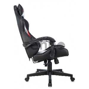 Кресло игровое Zombie GAME TETRA черный/красный эко.кожа крестов. пластик