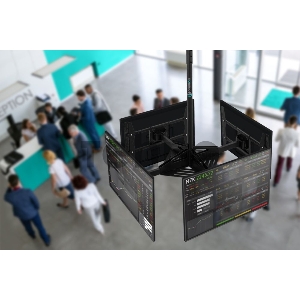 Потолочный кронштейн ONKRON CPRO2L-4 для 4 телевизоров 32”- 55 чёрный