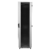 Шкаф телекоммуникационный напольный 42U (600x1000) дверь стекло (3 места), черный, фото 2