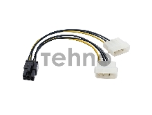 Переходник питания PCI-Express 6pin (от 2х разъемов Molex (IDE) блока питания), 15см Exegate EX138937RUS