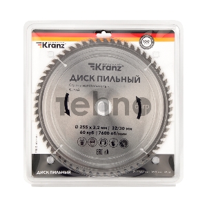 Диск пильный 255 мм х 60 зуб х 32/30 мм Kranz