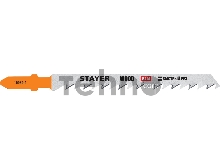 Полотна Stayer , T144DF, для эл/лобзика, Bi-Metal, по дереву, ДВП, ДСП, T-хвост., шаг 4мм, 75мм, 2ш 15985-4_z02