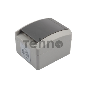 Розетка одноместная KRANZ INDUSTRIAL открытой установки с заземлением, керамика, IP54, серая