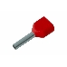 Наконечник штыревой втулочный изолированный F-8 мм 2х1 мм² (НШВи(2) 1.0-8/НГи2 1,0-8) красный REXANT, фото 1