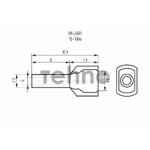 Наконечник штыревой втулочный изолированный F-8 мм 2х1 мм² (НШВи(2) 1.0-8/НГи2 1,0-8) красный REXANT