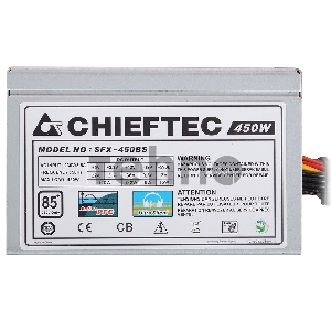 Блок питания  Chieftec 450W OEM SFX-450BS SFX, v2.3,  A.PFC, КПД>85%, 4x SATA, 2x MOLEX, 1x PCI-E (6-Pin), Fan 8 cm.