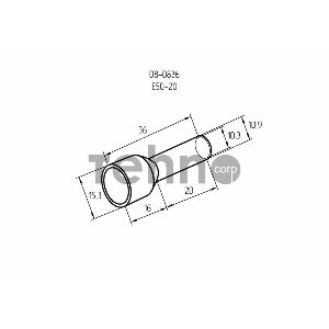 Наконечник штыревой втулочный изолированный F-20 мм 50 мм² (НШВи 50-20) оливковый REXANT