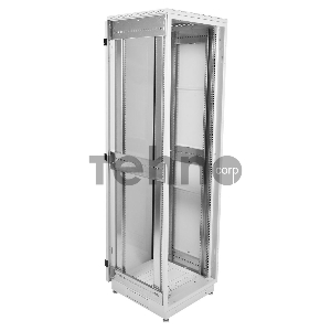 Шкаф телекоммуникационный напольный 42U (600x1000) дверь стекло (3 места), черный