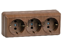 Розетка 3-местн. с з/к 16А откр.уст. ОКТАВА (дуб) Iek ERO31-K04-16-DC РС23-3-ОД