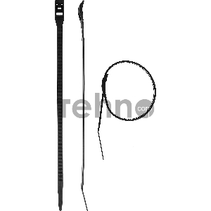 Кабельные стяжки черные КОБРА, с плоским замком, 7.6 х 370 мм, 10 шт, нейлоновые, ЗУБР Профессионал