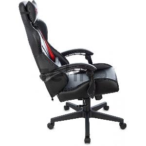 Кресло игровое Zombie GAME TETRA черный/красный эко.кожа крестов. пластик