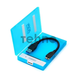 Внешний корпус 2.5 SATA HDD/SSD AgeStar 3UBCP1-6G (BLUE) USB 3.0, пластик, синий, безвинтовая конструкция