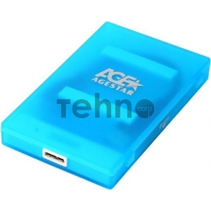 Внешний корпус 2.5 SATA HDD/SSD AgeStar 3UBCP1-6G (BLUE) USB 3.0, пластик, синий, безвинтовая конструкция