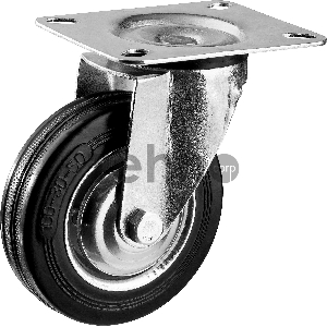 Колесо поворотное d=100 мм, г/п 70 кг, резина/металл, игольчатый подшипник, ЗУБР Профессионал
