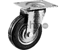 Колесо поворотное d=100 мм, г/п 70 кг, резина/металл, игольчатый подшипник, ЗУБР Профессионал