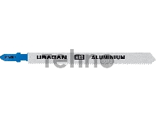 Полотна URAGAN, T318B, HSS, по цвет. мeт, тонколист сталь, T-хвост, шаг 2мм, 132/110мм, 2шт