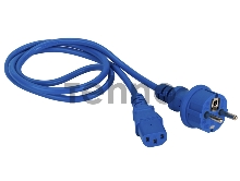 Шнур питания C13-Schuko прямая, 3х0.75, 220В, 10А, синий, 1.8 метра
